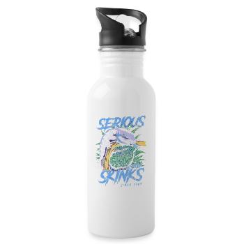 Serious About Blue Tongue Skinks Since 1969 - Water bottle with straw - white - Right
