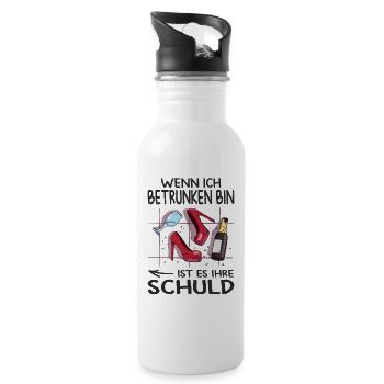 Beste Freundin Geschenk Partnerlook Mädelsabend - Trinkflasche mit integriertem Trinkhalm - Weiß - Rechts