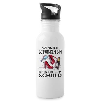 Beste Freundin Geschenk Partnerlook Mädelsabend - Trinkflasche mit integriertem Trinkhalm - Weiß - Rechts
