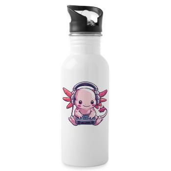 Axolotl.Gamer créatif avec casque - Gourde avec paille intégrée - blanc - Droite