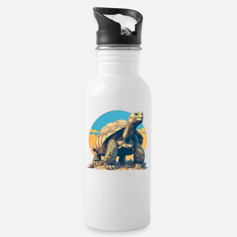 Tortoises Tortoise - Water bottle with straw - white