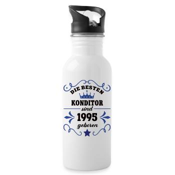 Confectioner Birthday Vintage 1995 Baker Bldg. 95 - Water bottle with straw - white - Right