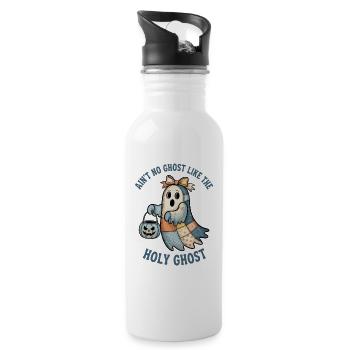 Ain't No Ghost Like The Holy Ghost - Trinkflasche mit integriertem Trinkhalm - Weiß - Rechts