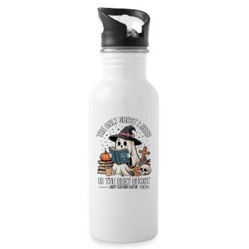 The Only Ghost I Need Is The Holy Ghost - Trinkflasche mit integriertem Trinkhalm - Weiß - Rechts