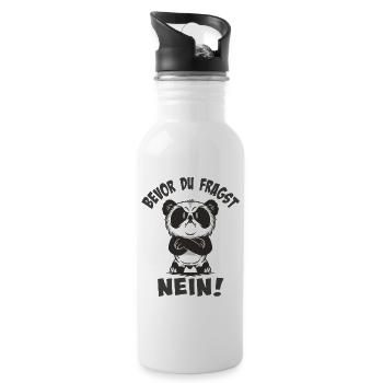 Cuddly panda with humorous saying - Water bottle with straw - white - Right
