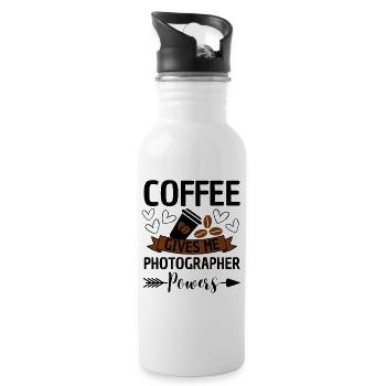 Coffee Photographer Quote - Trinkflasche mit integriertem Trinkhalm - Weiß - Rechts