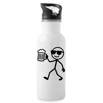 Bière Stick Figure - Gourde avec paille intégrée - blanc - Droite