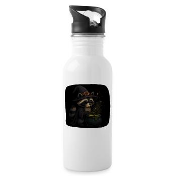 Raton laveur nécromantique avec chapeau magique - Gourde avec paille intégrée - blanc - Droite