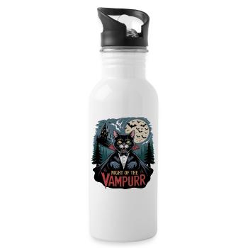 Cat Night of Vampires - Water bottle with straw - white - Right