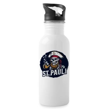 St.Pauli Kiez Hamburg Totenkopf Sankt Pauli - Gourde avec paille intégrée - blanc - Droite