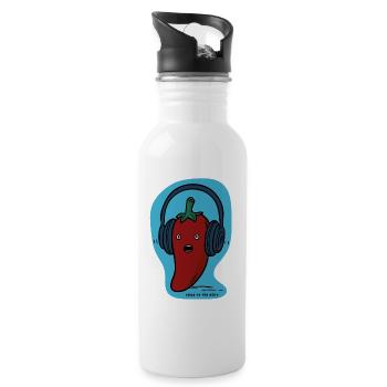 Spice to the Ears | Funny Spicy Audiobook - Water bottle with straw - white - Right