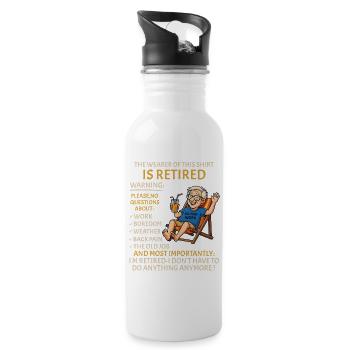 Retirement for Men women – Retired Rente - Trinkflasche mit integriertem Trinkhalm - Weiß - Rechts