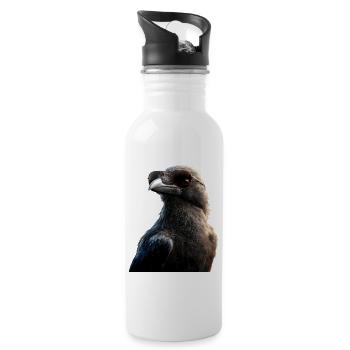 Raven, Crow, Bird, Raven Crow, Jackdaw, Black Raven - Water bottle with straw - white - Right