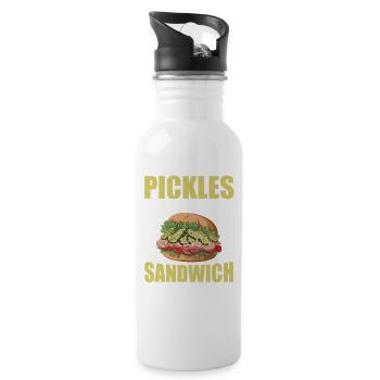 Cucumbers Sandiwch Vegan Healthy Nutrition - Water bottle with straw - white - Right