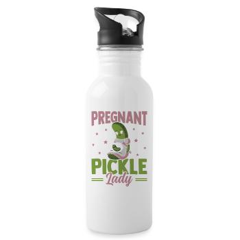 Schwanger Gurken Frau Gesunder Snack Baby - Trinkflasche mit integriertem Trinkhalm - Weiß - Rechts