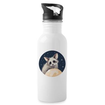 Oppossum Sternenhimmel - Trinkflasche mit integriertem Trinkhalm - Weiß - Rechts