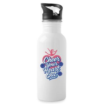 Ich kenne H.T.M.L - How To Meet Ladies - Trinkflasche mit integriertem Trinkhalm - Weiß - Rechts