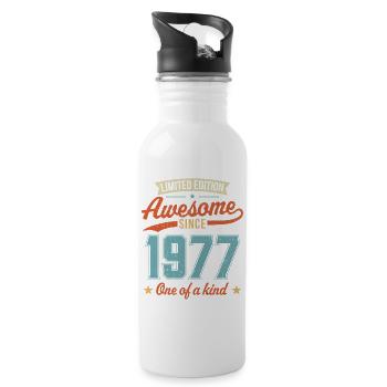 Génial depuis 1977 - Gourde avec paille intégrée - blanc - Droite