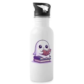 Livre de dessin animé de lecture d’Halloween - Gourde avec paille intégrée - blanc - Droite