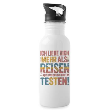 I love you more than traveling but - Water bottle with straw - white - Right
