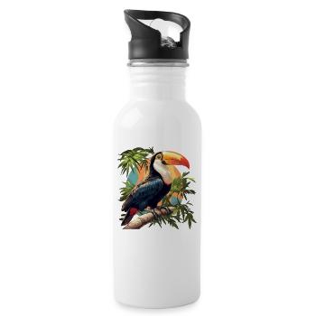 Toucans Toucan - Water bottle with straw - white - Right