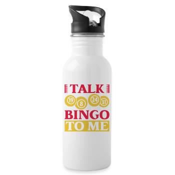 Bingo Game Talk Bingo To Me Bingo - Water bottle with straw - white - Right
