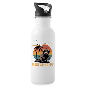 Esthétique amusante Kawaii Platypus - Gourde avec paille intégrée - blanc - Droite