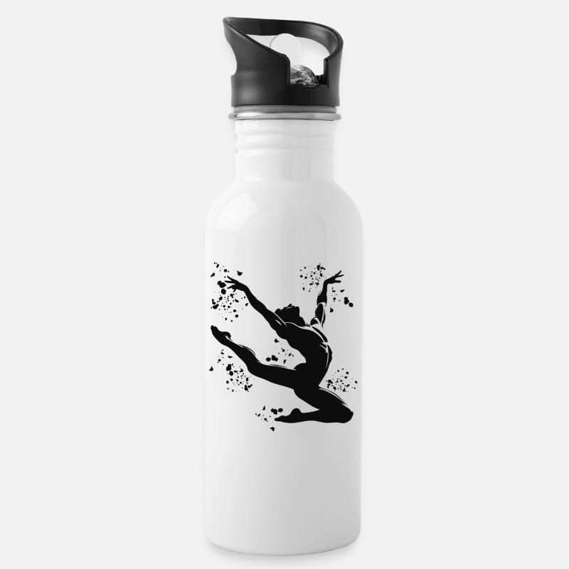 Turner Boden Kunstturnen - Trinkflasche mit integriertem Trinkhalm - Weiß