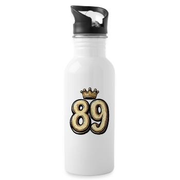 89 Number Crown - Water bottle with straw - white - Right