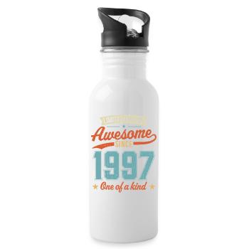 Awesome Since 1997 - Water bottle with straw - white - Right