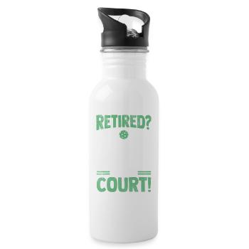 Ruhestand Opa Oma Pickleball Spieler Geschenk - Trinkflasche mit integriertem Trinkhalm - Weiß - Rechts