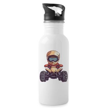 Quad Adventure Kid Helmet Design - Water bottle with straw - white - Right
