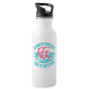 Synchronschwimmen Kunstschwimmen Wassersport - Trinkflasche mit integriertem Trinkhalm - Weiß - Rechts