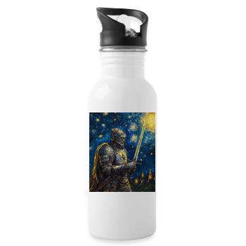 Ritter Van Gogh Style Starry Night - Water bottle with straw - white - Right