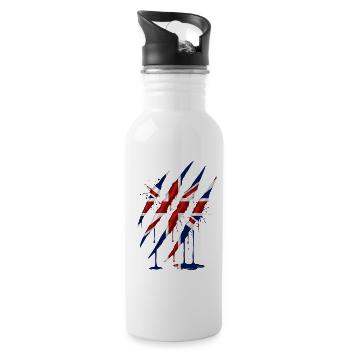 Union Jack Griffe Griffe Marque - Gourde avec paille intégrée - blanc - Droite