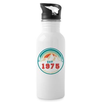1975 Vintage Rétro Cadeau d’anniversaire - Gourde avec paille intégrée - blanc - Droite