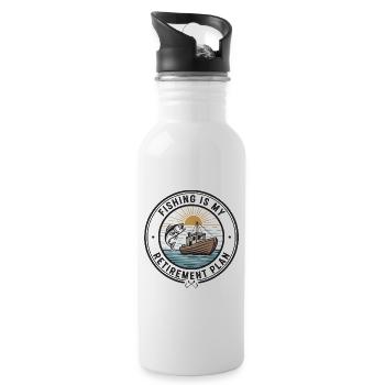 Fishing Retirement Humor Retiree - Water bottle with straw - white - Right