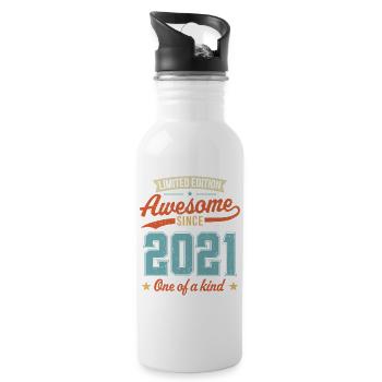Génial depuis 2021 - Gourde avec paille intégrée - blanc - Droite