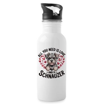 Idée cadeau pour les propriétaires de schnauzer - Gourde avec paille intégrée - blanc - Droite