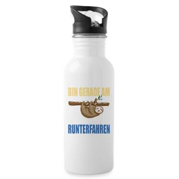 Lustige Sprüche Fun Outfits Ironie Sarkasmus - Trinkflasche mit integriertem Trinkhalm - Weiß - Rechts