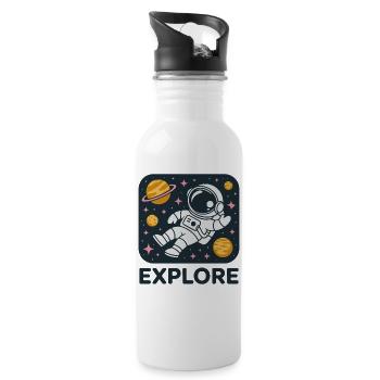Explore Space Astronaut - Water bottle with straw - white - Right