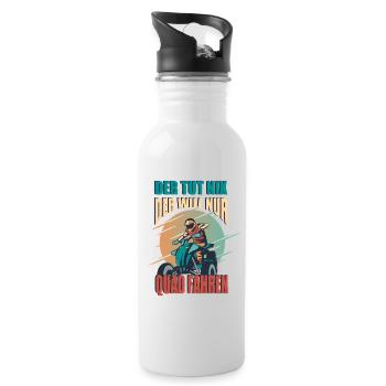 He doesn't do anything, he just wants to drive a quad bike, quad driver - Water bottle with straw - white - Right