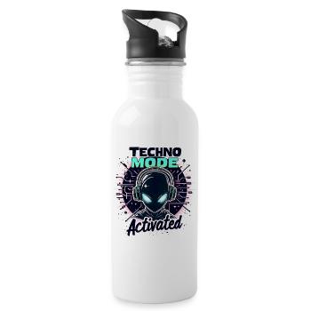 Mode Techno activé – Rave Music - Gourde avec paille intégrée - blanc - Droite