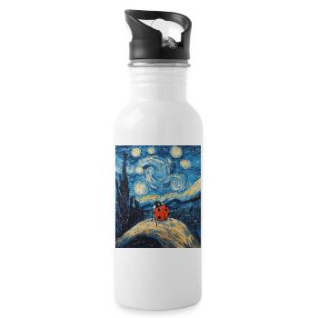 Coccinelle Van Gogh Style Nuit étoilée - Gourde avec paille intégrée - blanc - Droite