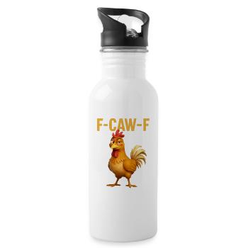 F-Caw-F Chemise de poulet, T-shirt mème coq drôle - Gourde avec paille intégrée - blanc - Droite