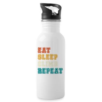 Eat Sleep Climb Repeat Design - Trinkflasche mit integriertem Trinkhalm - Weiß - Rechts