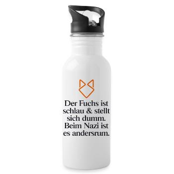 STATEMENT GEGEN RECHTS - Trinkflasche mit integriertem Trinkhalm - Weiß - Rechts