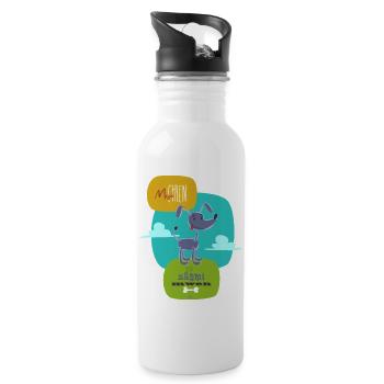 Misié Hund - Trinkflasche mit integriertem Trinkhalm - Weiß - Rechts