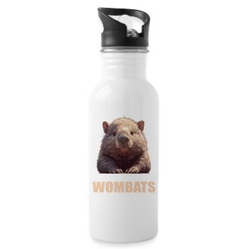 Wombats Wombat - Trinkflasche mit integriertem Trinkhalm - Weiß - Rechts