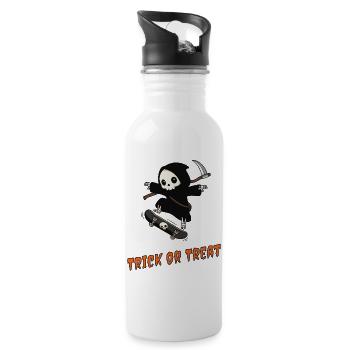 Trick or Treat – Skater Reaper - Water bottle with straw - white - Right
